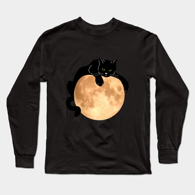 The Black Cat Long Sleeve T-Shirt by RobotGhost